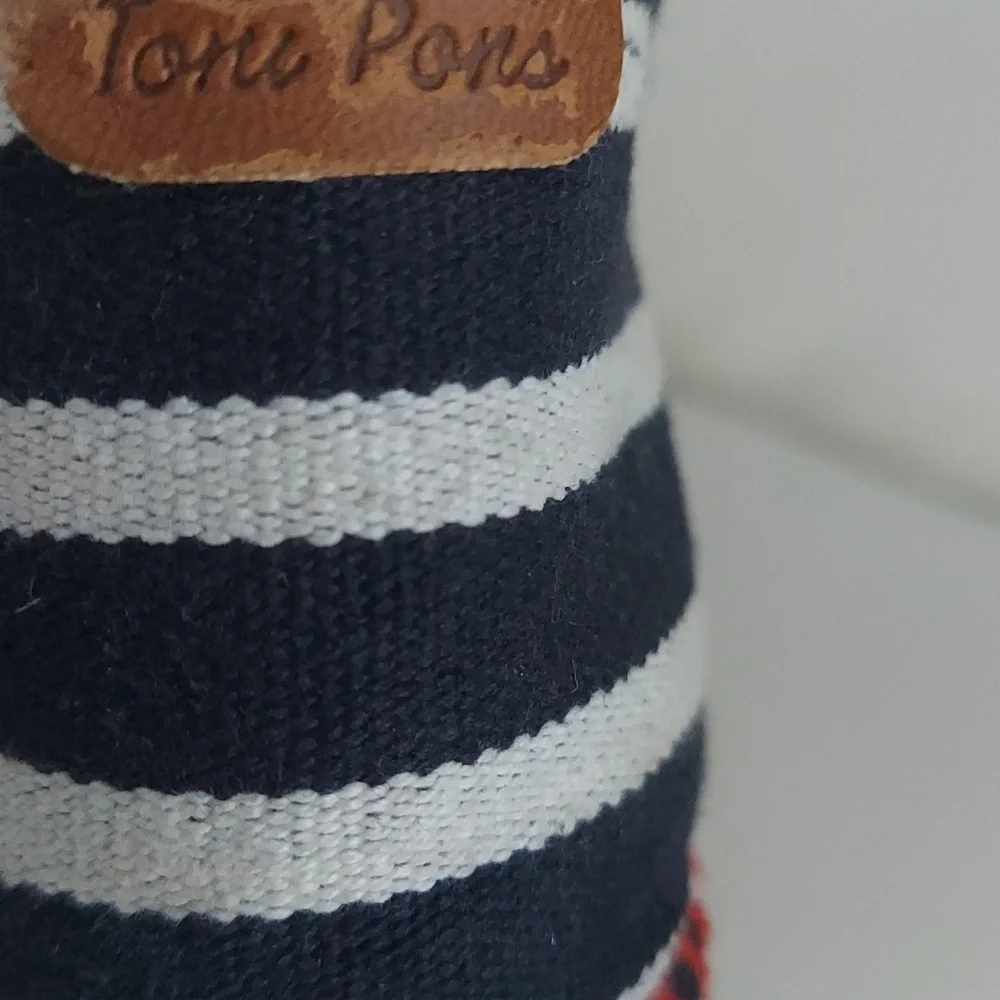 Toni Ponds Tarbes Mariner Espadrilles Blew/White Canvas Slinback Sz 37/6
